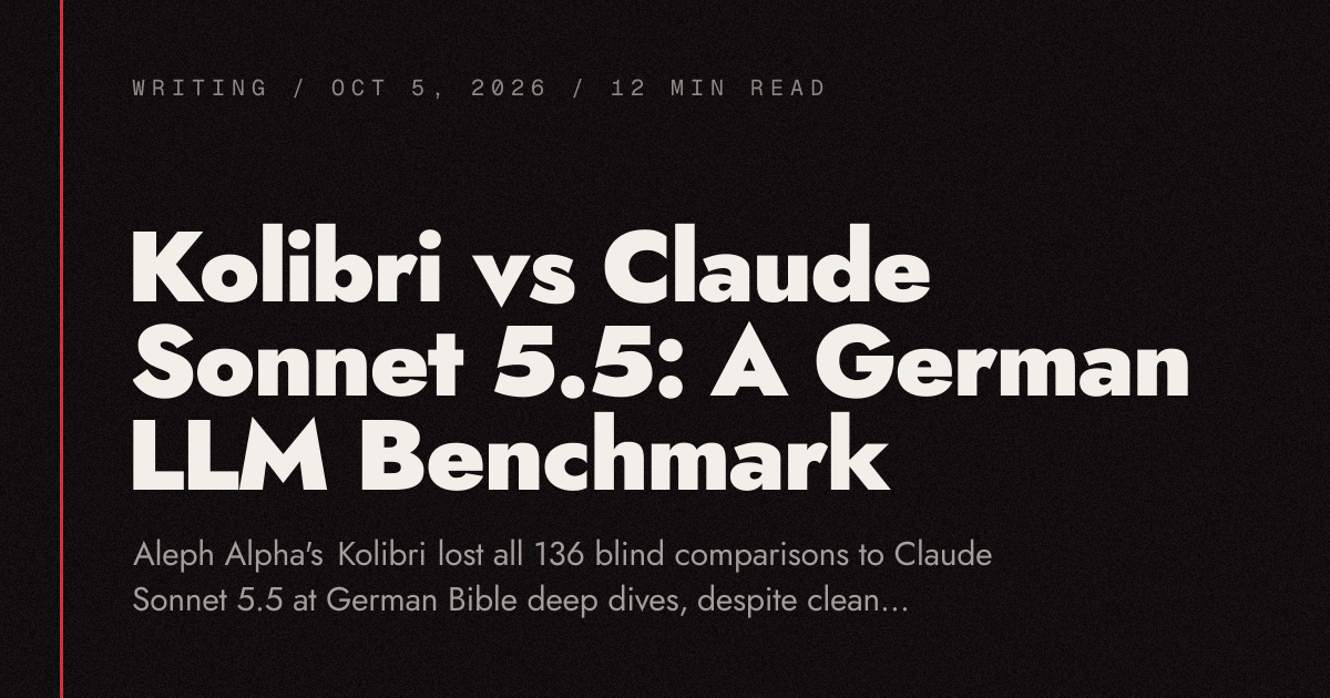 Kolibri vs Claude Sonnet 5.5: A German LLM Benchmark
